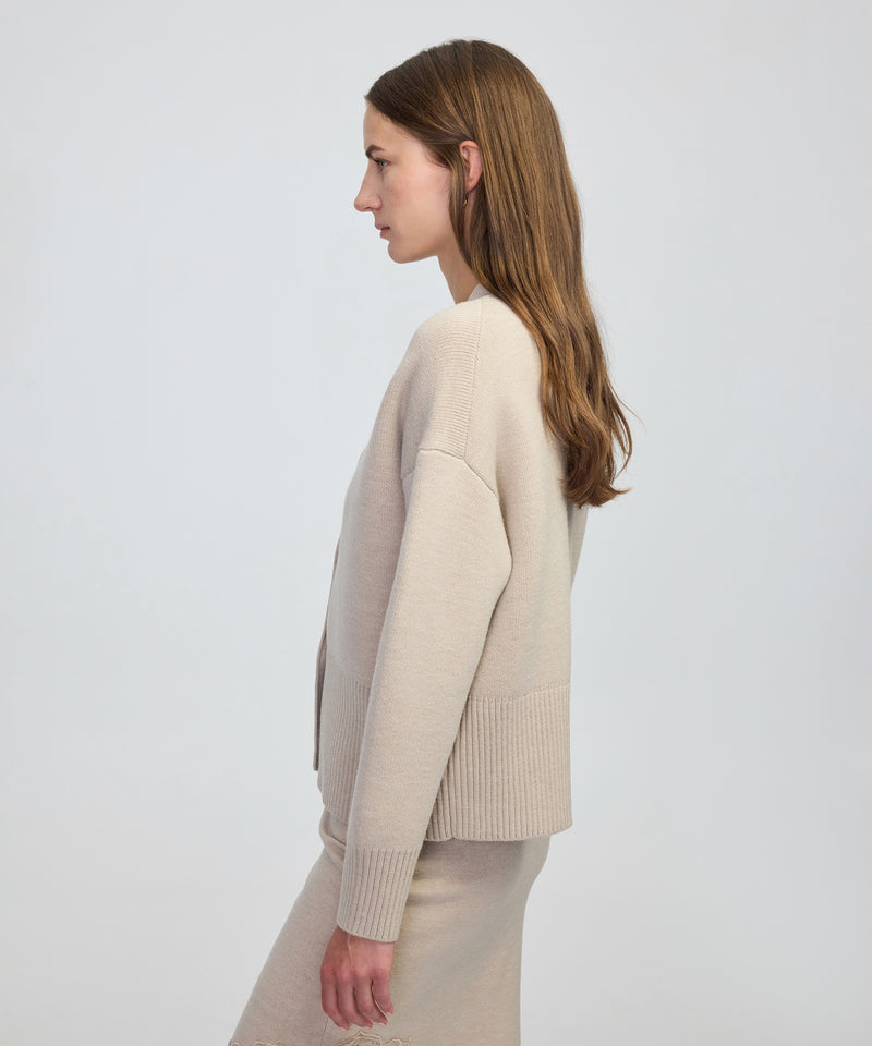 Ipekyol V-Neck Cardigan With Metal Buttons Beige