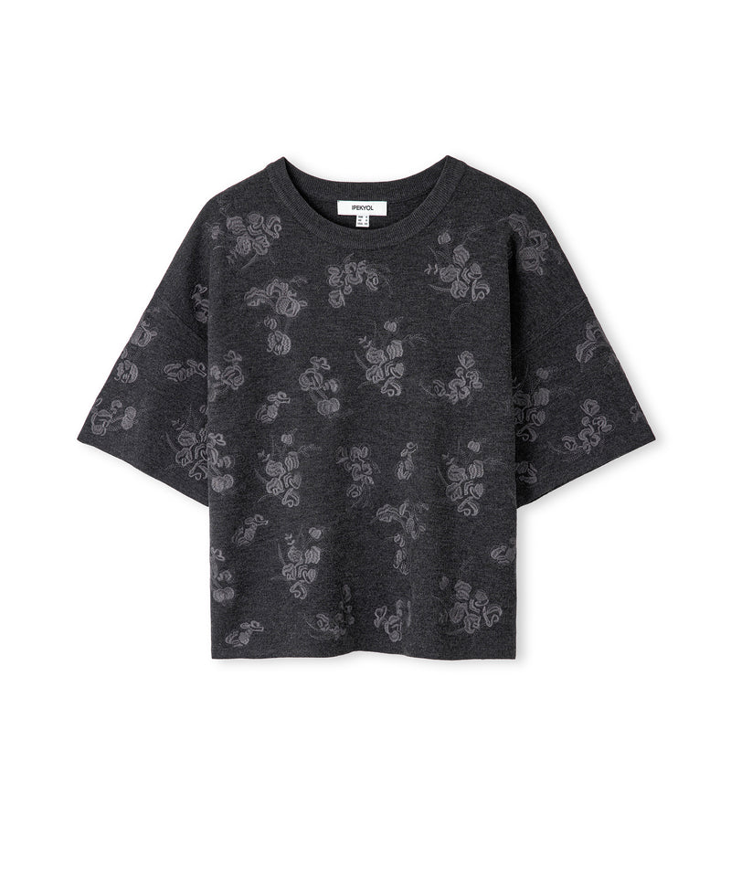 Ipekyol Embellished Knit T-Shirt Anthracite