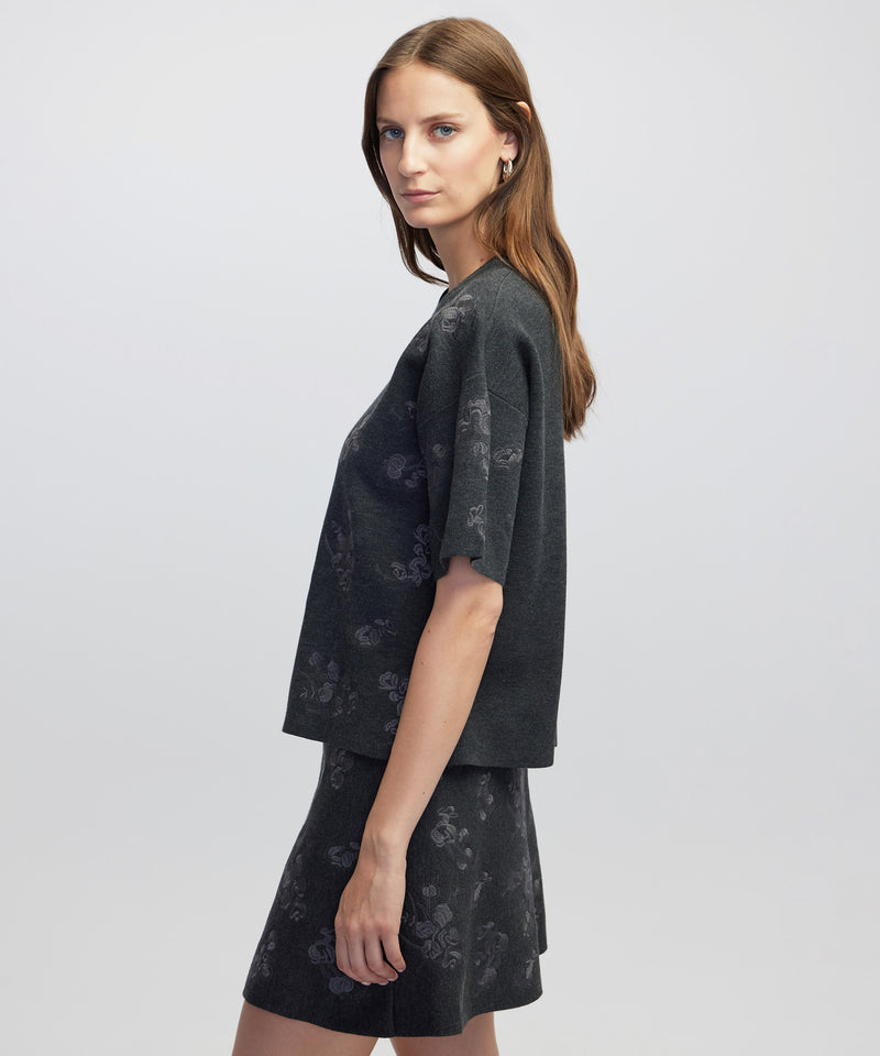 Ipekyol Embellished Knit T-Shirt Anthracite