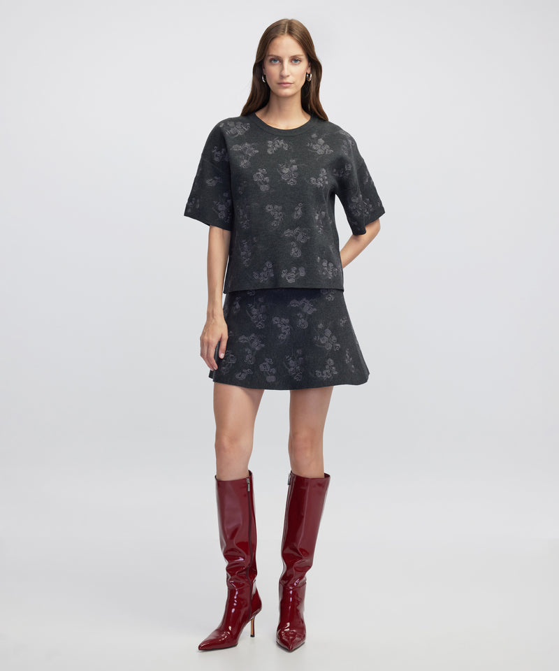 Ipekyol Embellished Knit T-Shirt Anthracite