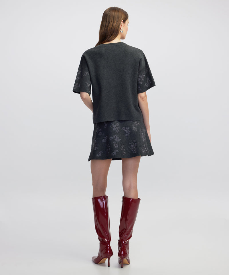 Ipekyol Embellished Knit T-Shirt Anthracite