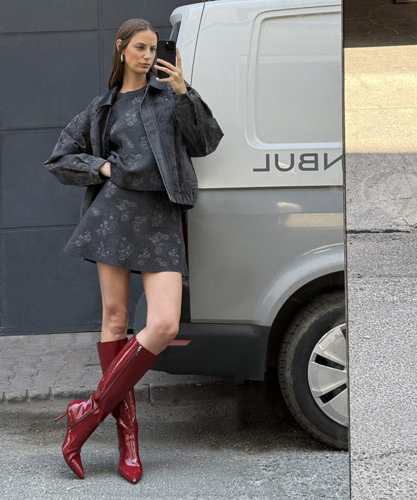 Ipekyol Embellished Knit T-Shirt Anthracite