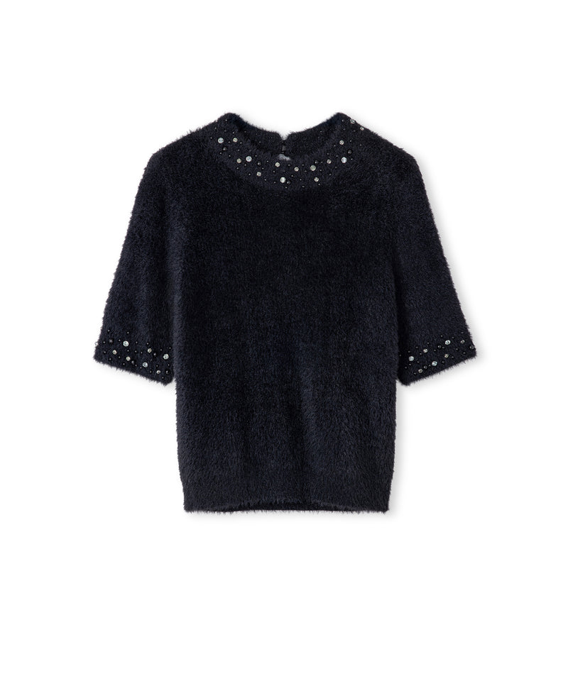 Ipekyol Embellished Soft Knit Top Black