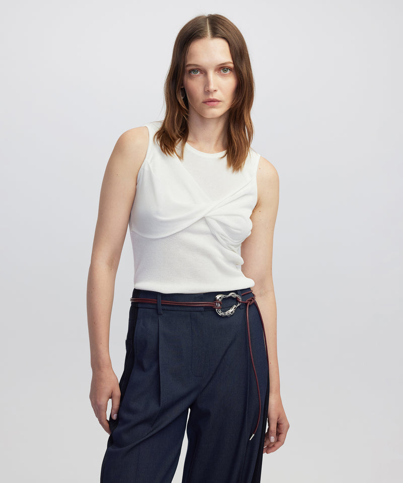 Ipekyol Twisted Knit Top Cream