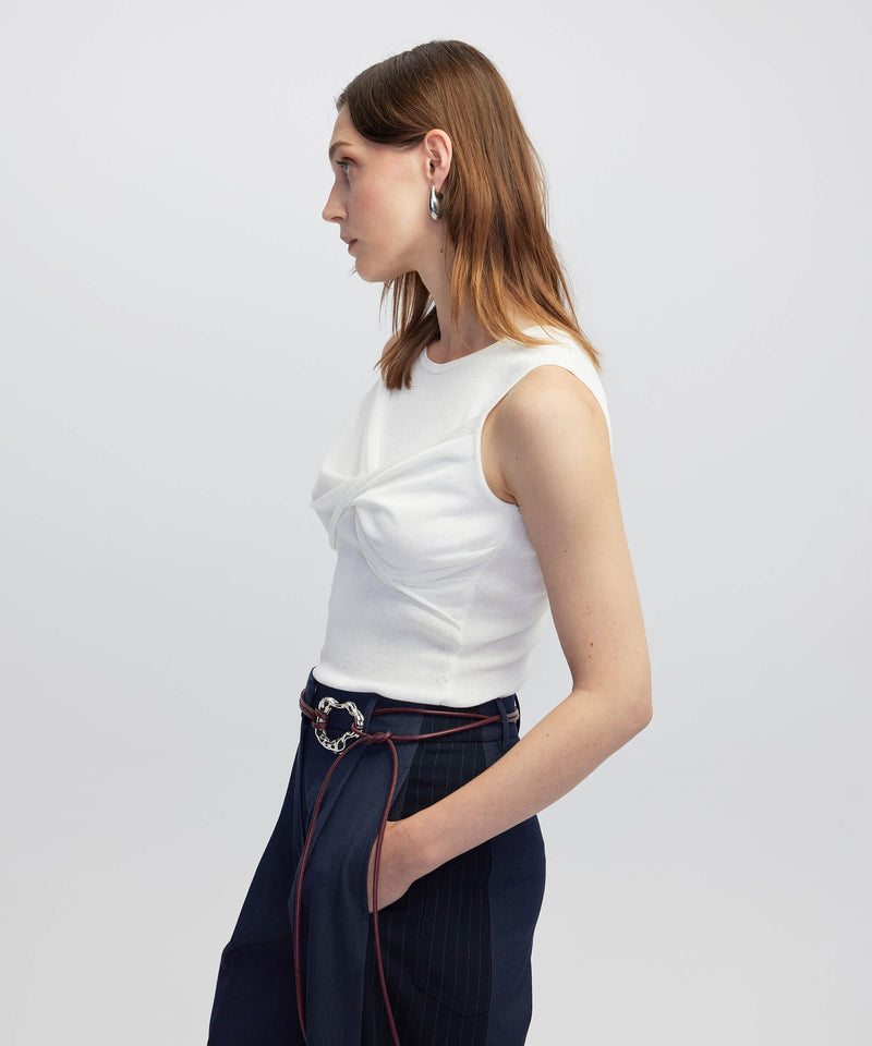 Ipekyol Twisted Knit Top Cream