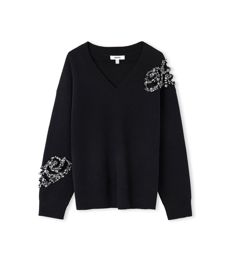 Ipekyol Embellished Knit Sweater Black