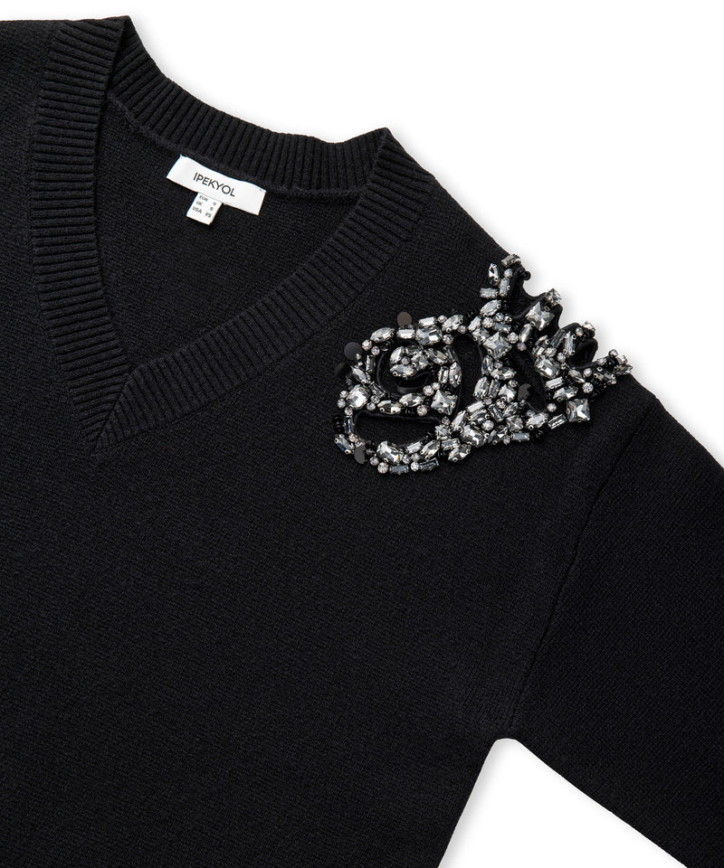 Ipekyol Embellished Knit Sweater Black