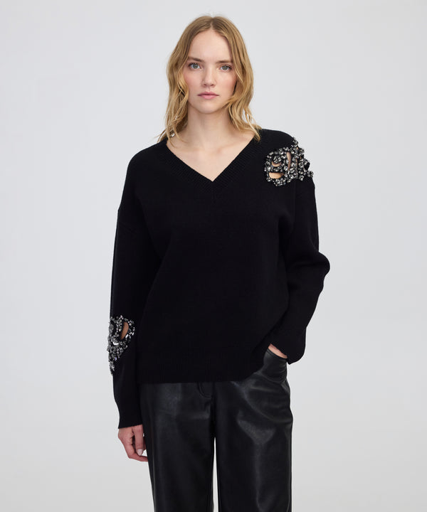 Ipekyol Embellished Knit Sweater Black