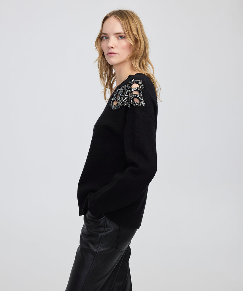 Ipekyol Embellished Knit Sweater Black