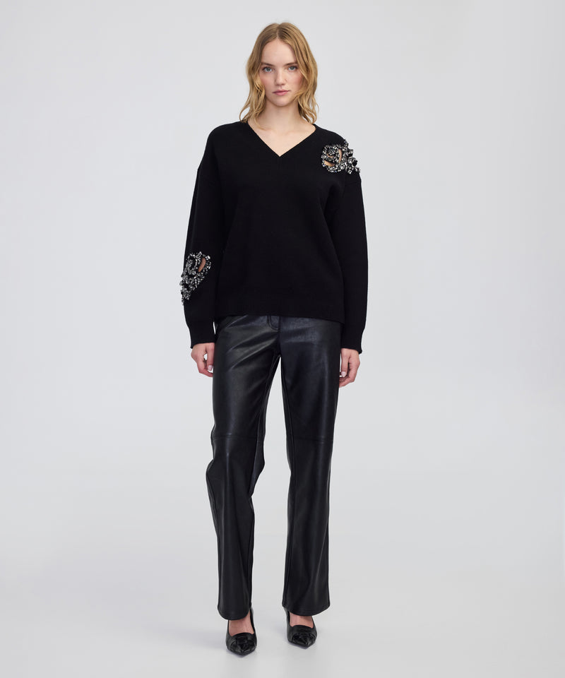 Ipekyol Embellished Knit Sweater Black