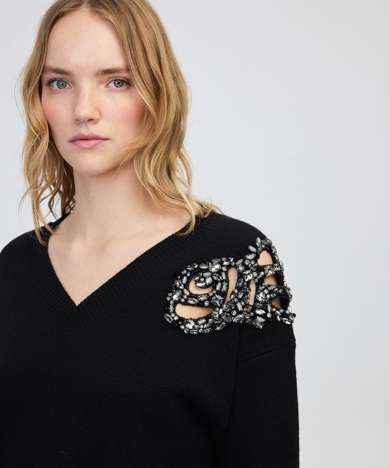 Ipekyol Embellished Knit Sweater Black