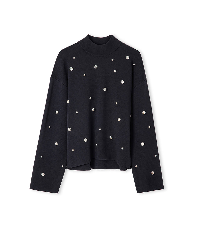 Ipekyol Stud-Embellished Knit Sweater Black