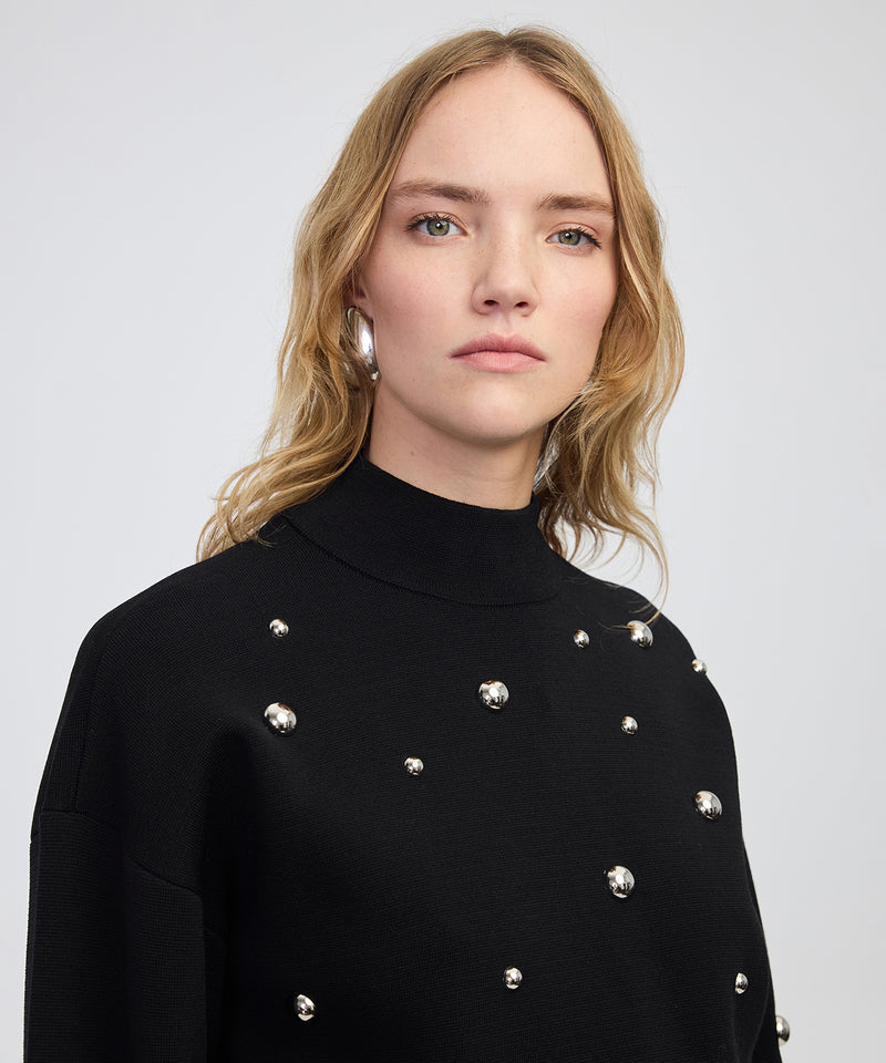 Ipekyol Stud-Embellished Knit Sweater Black
