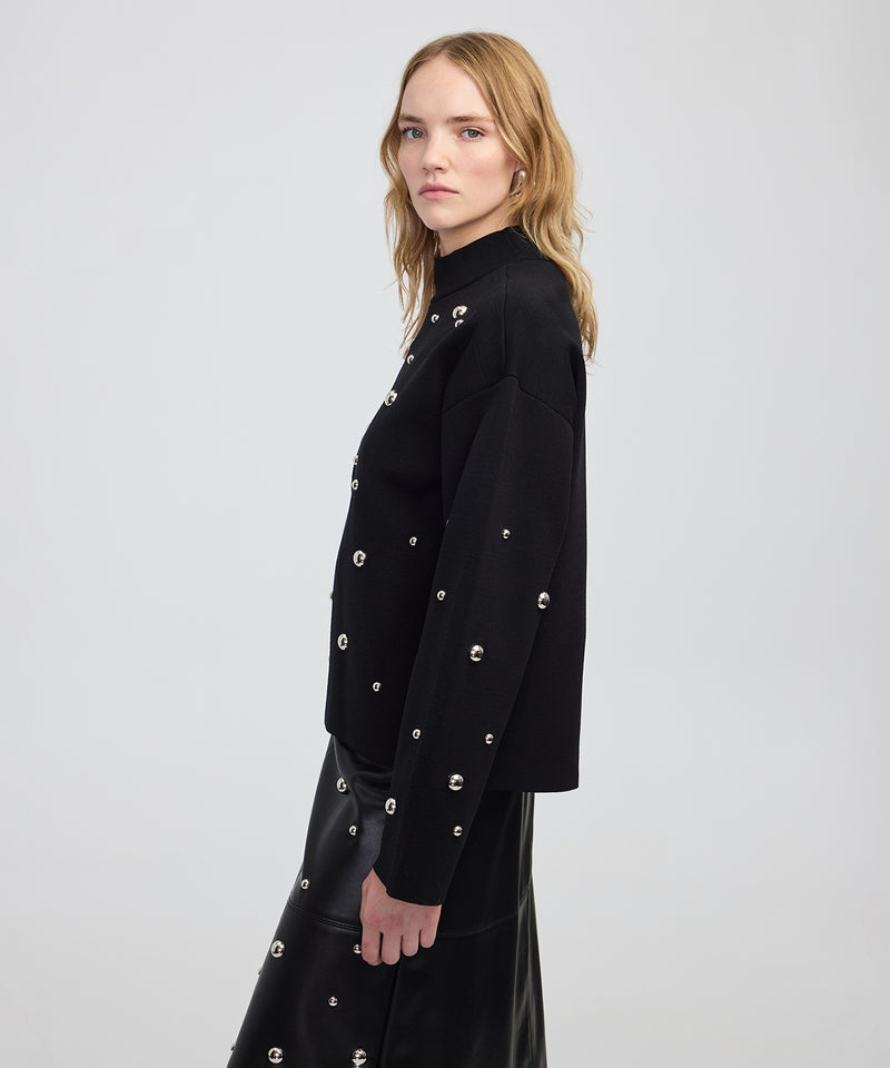 Ipekyol Stud-Embellished Knit Sweater Black