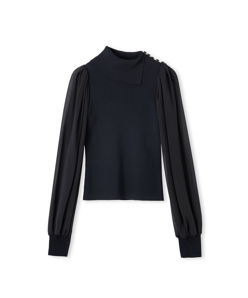 Ipekyol Mixed Media Knit Top Black