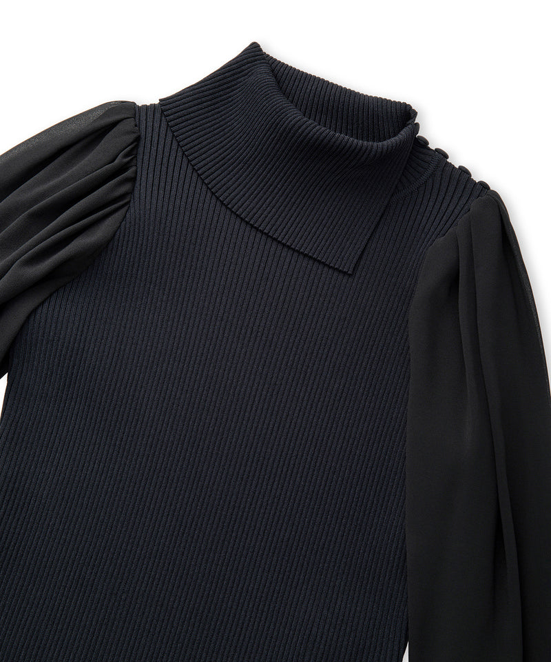 Ipekyol Mixed Media Knit Top Black