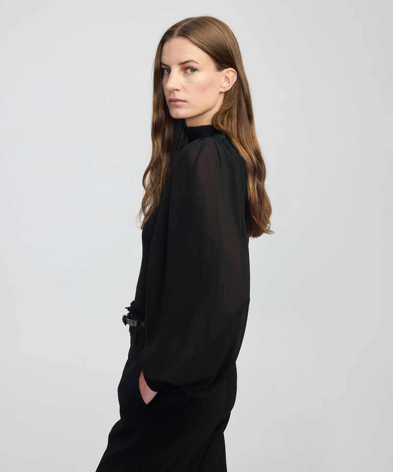 Ipekyol Mixed Media Knit Top Black