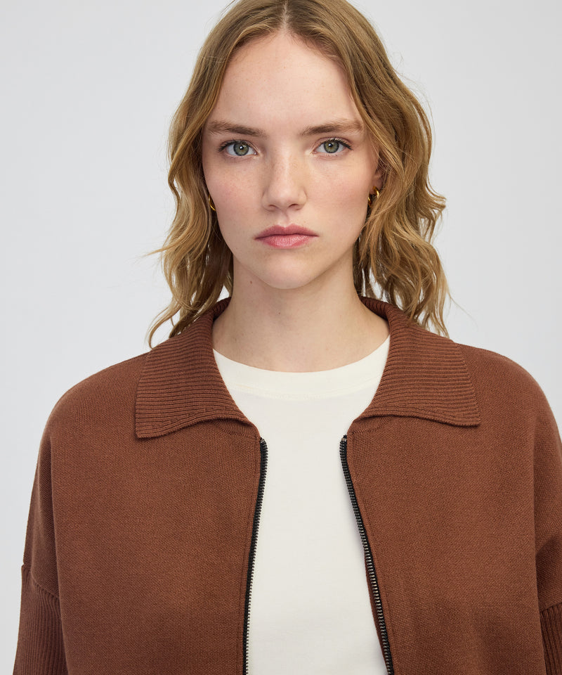 Ipekyol Zippered, Comfortable Cut Knitwear Caramel