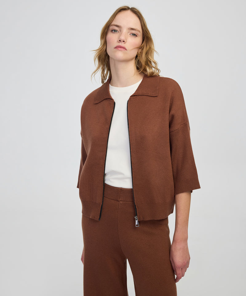 Ipekyol Zippered, Comfortable Cut Knitwear Caramel