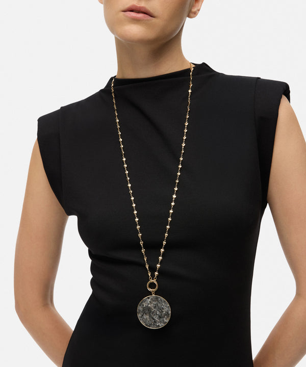 Ipekyol Chain Necklace With Contrasting Pendant Gold