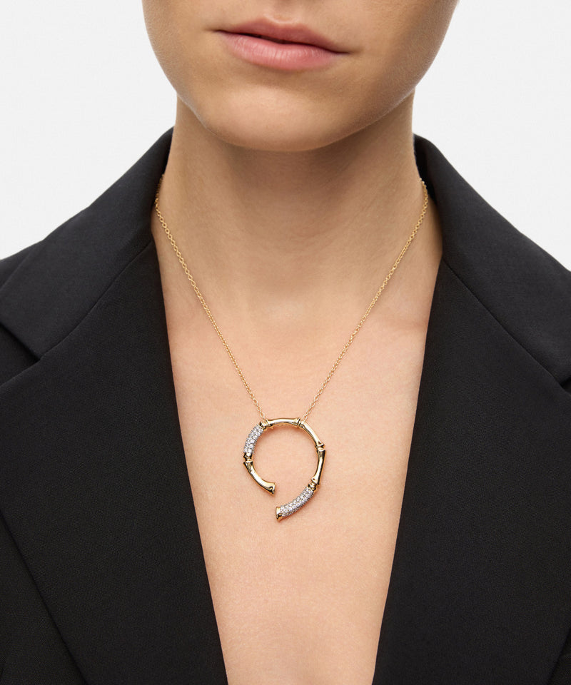 Ipekyol Combined Rhinestone Chain Necklace Gold