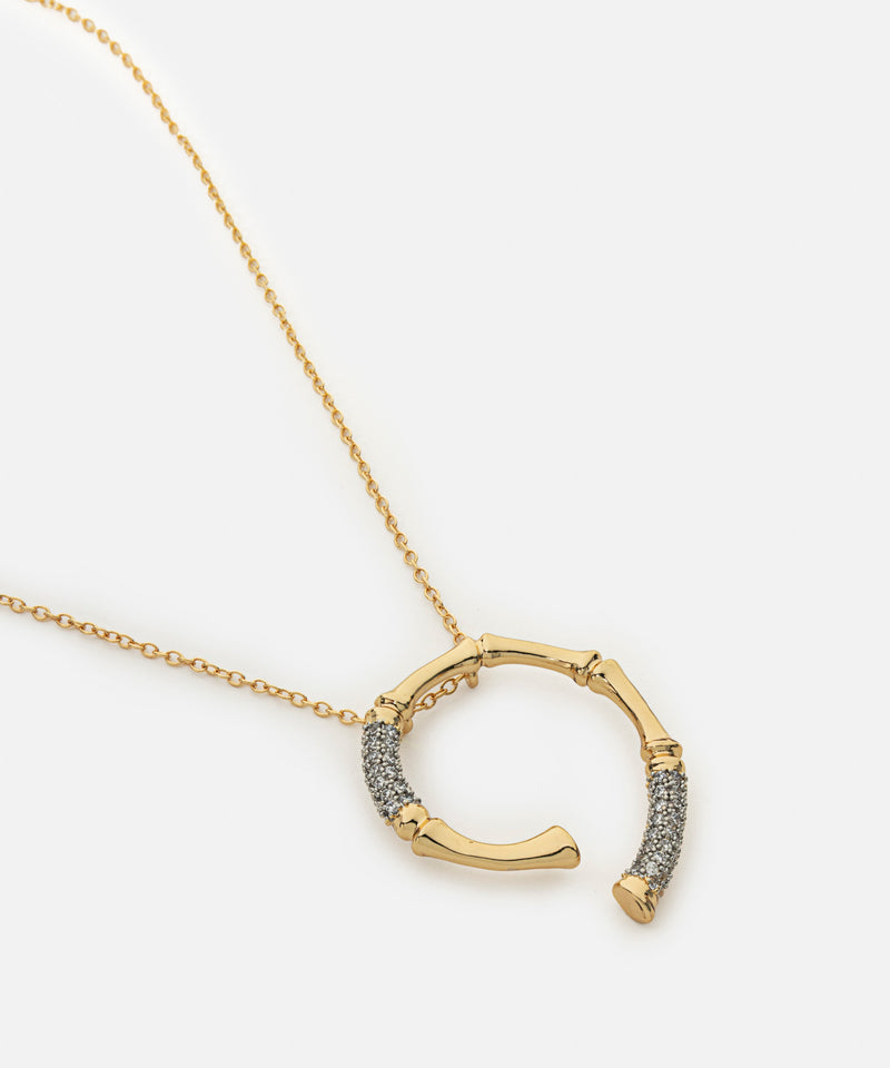 Ipekyol Combined Rhinestone Chain Necklace Gold