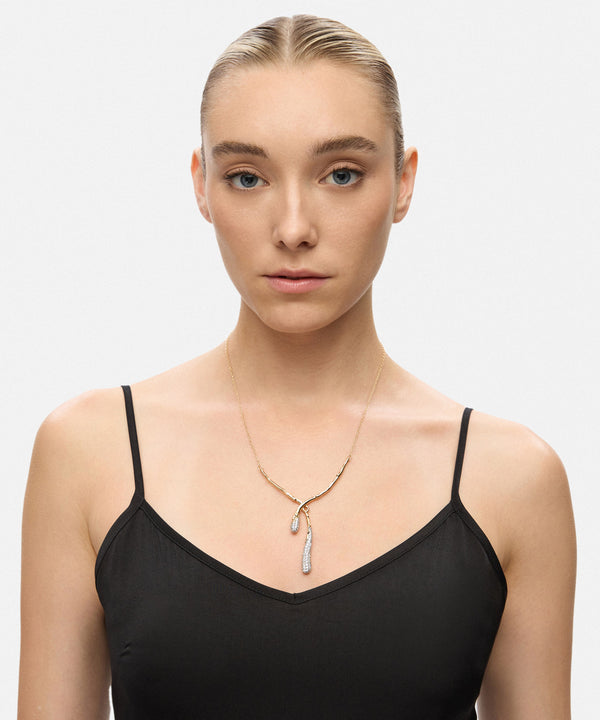 Ipekyol Combined Rhinestone Necklace Gold