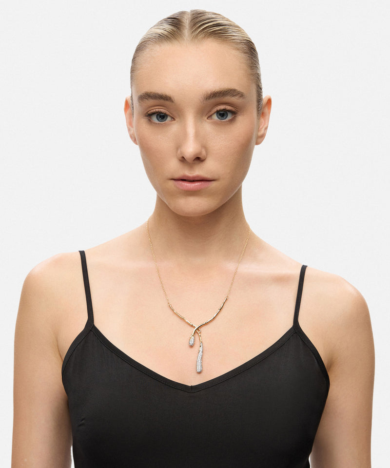 Ipekyol Combined Rhinestone Necklace Gold