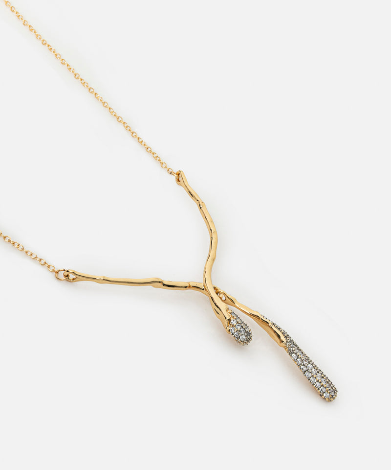 Ipekyol Combined Rhinestone Necklace Gold