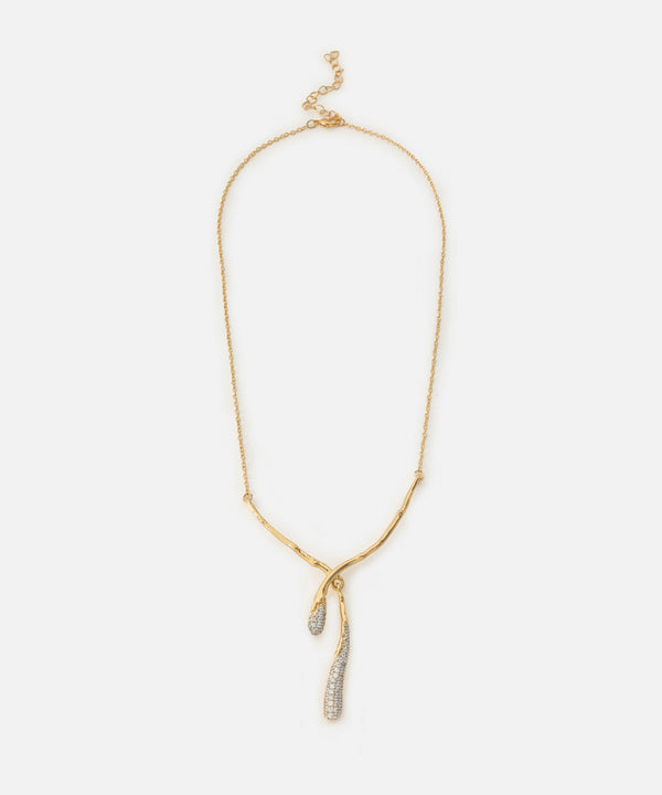 Ipekyol Combined Rhinestone Necklace Gold