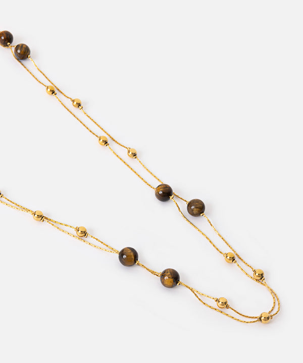 Ipekyol Contrast Bead Necklace Gold