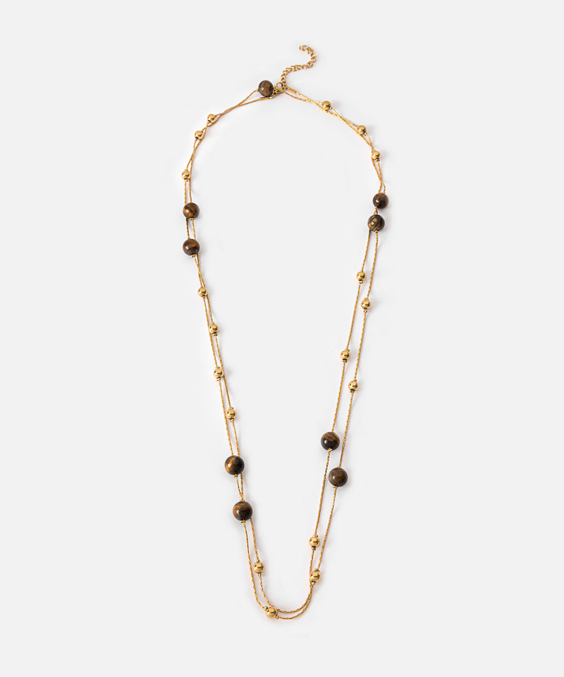 Ipekyol Contrast Bead Necklace Gold