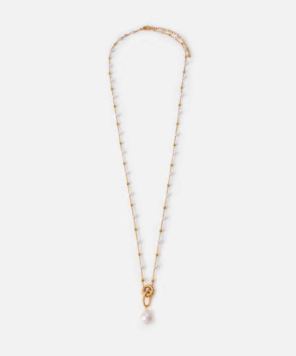 Ipekyol Stainless Steel Necklace With Faux Pearls Gold