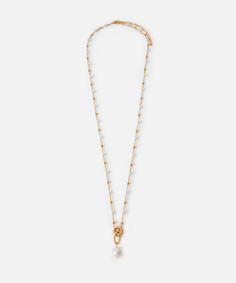 Ipekyol Stainless Steel Necklace With Faux Pearls Gold