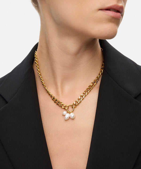 Ipekyol Faux Pearl Chain Necklace Gold