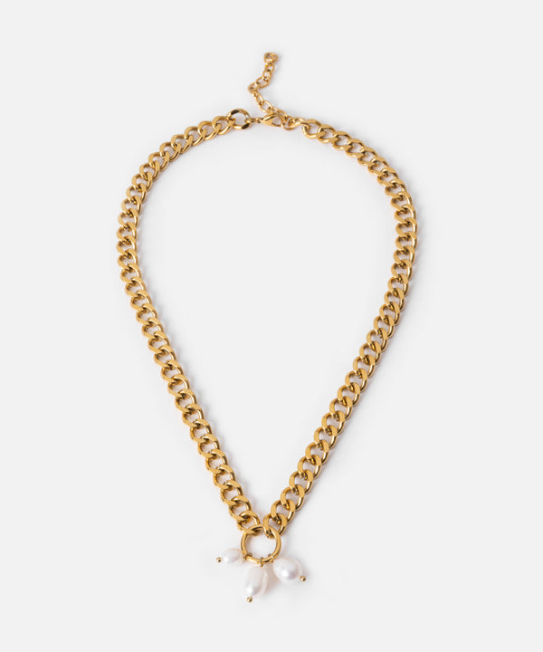 Ipekyol Faux Pearl Chain Necklace Gold
