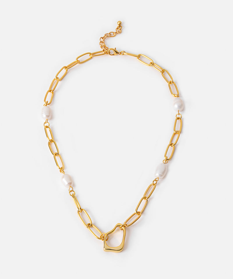 Ipekyol Chain Necklace With Faux Pearl Gold