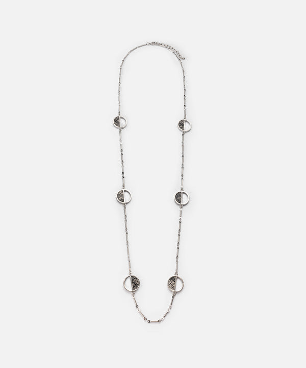 Ipekyol Multi-Piece Necklace With Faux Leather Detailing Silver