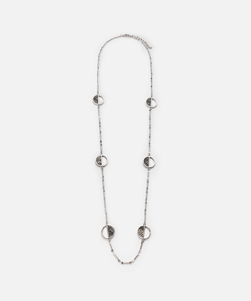 Ipekyol Multi-Piece Necklace With Faux Leather Detailing Silver