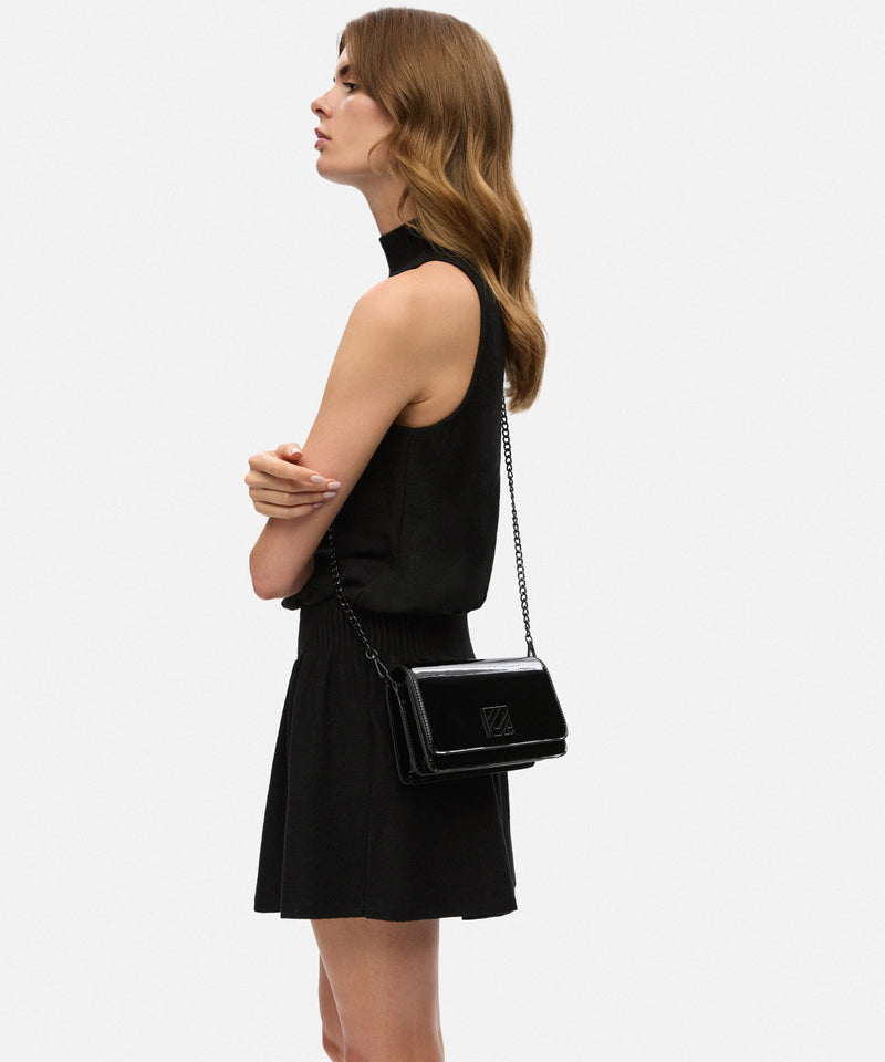 Ipekyol Shiny Bag With Monogram Buckle Black