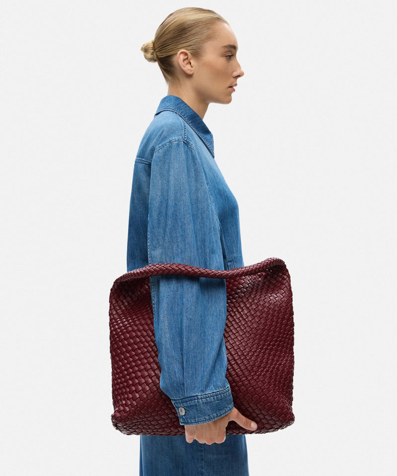 Ipekyol Lattice Slouchy Bag Bordoux