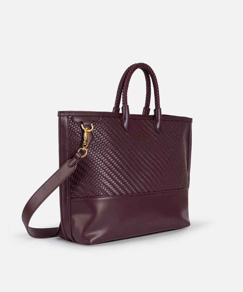 Ipekyol Intrecciato Tote Bag Dark Purple