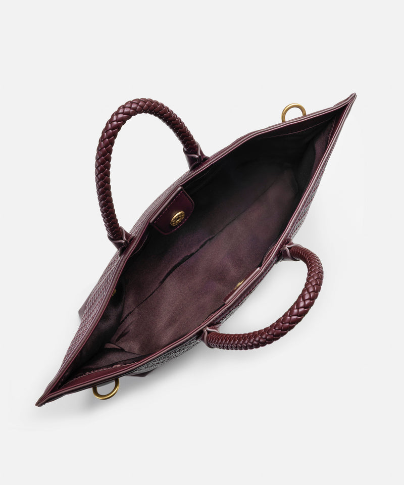 Ipekyol Intrecciato Tote Bag Dark Purple
