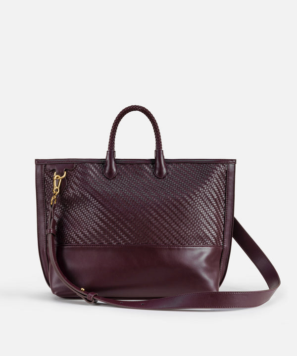 Ipekyol Intrecciato Tote Bag Dark Purple