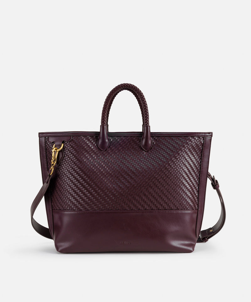 Ipekyol Intrecciato Tote Bag Dark Purple
