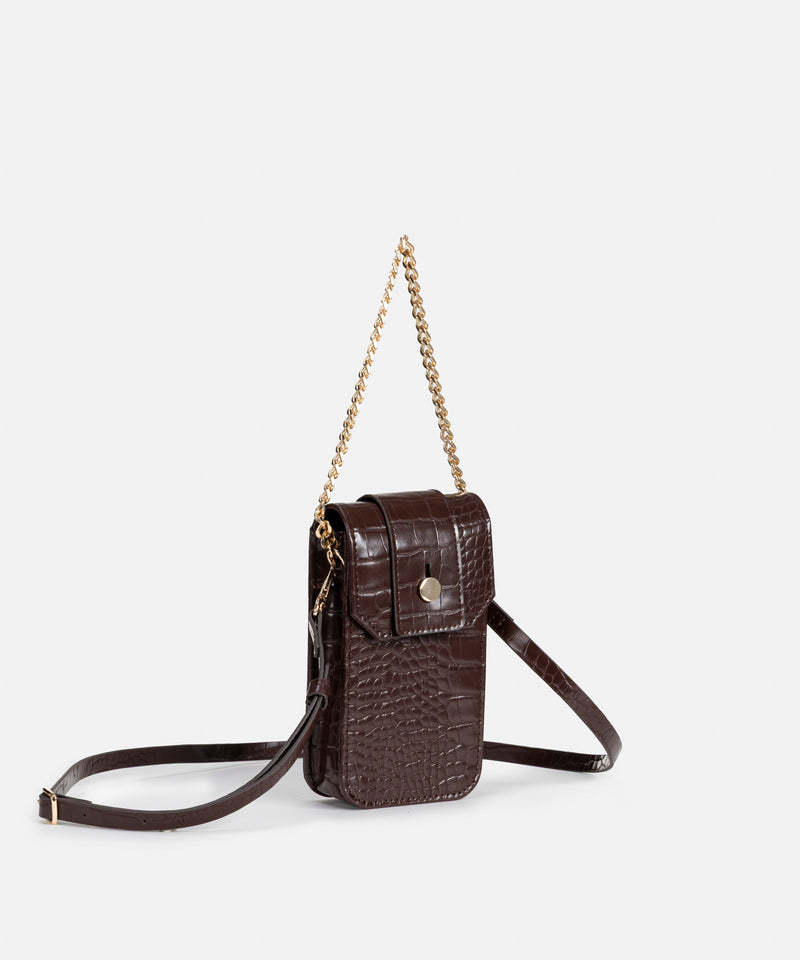 Ipekyol Croc-Effect Double Handle Bag Brown