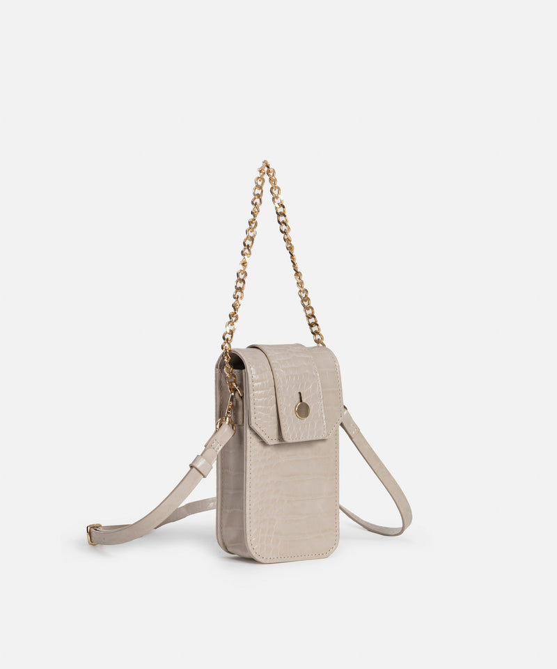 Ipekyol Croc-Effect Double Handle Bag Cream