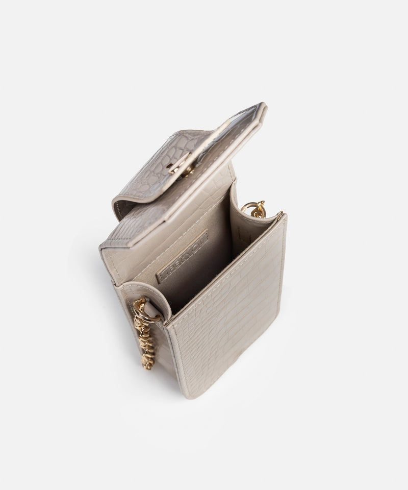 Ipekyol Croc-Effect Double Handle Bag Cream