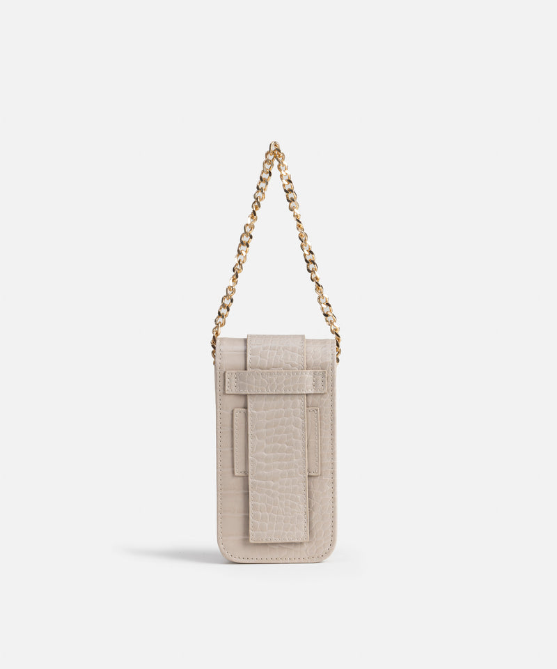 Ipekyol Croc-Effect Double Handle Bag Cream