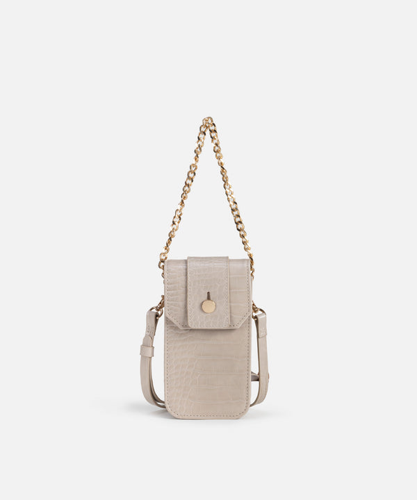 Ipekyol Croc-Effect Double Handle Bag Cream